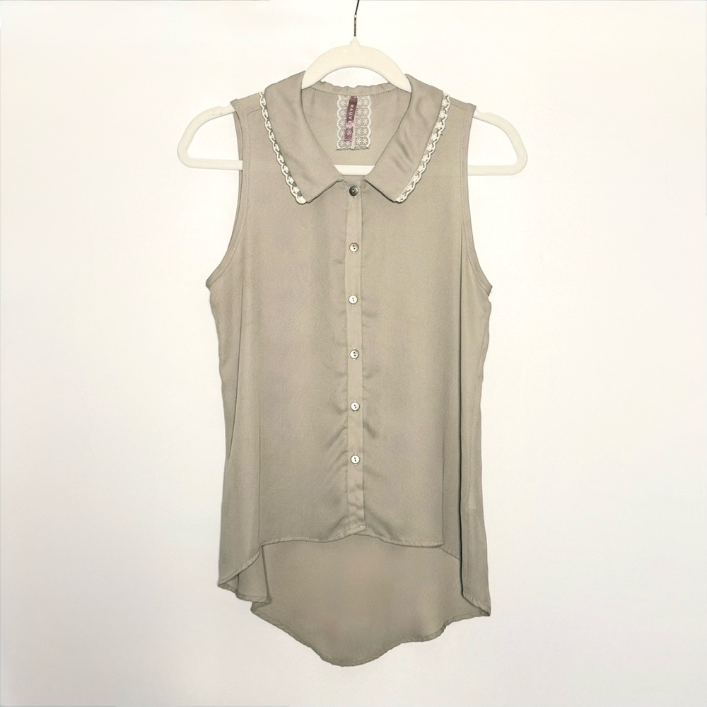 Mauve Sleeveless Collared Blouse